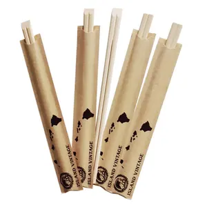 Bulk Chinese Custom Logo 23Cm Long Tensoge Bamboo Chopstick With Individual Wrapped Package