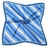 Écharpe carrée minimaliste à rayures diagonales 70x70cm en polyester satiné pour femme, printemps, été, automne, bureau, quotidien