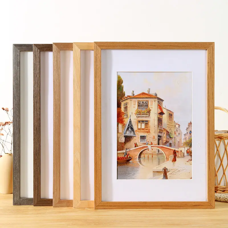 Amazon Hot Selling 5 Colors A3 A4 11X14 Solid Wood sign Photo Frame for Picture