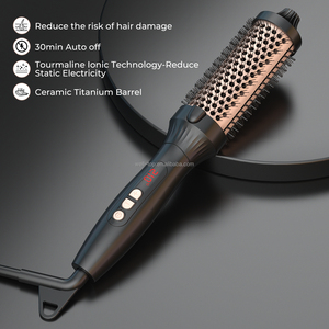 Cepillo caliente voluminizador, rizos, cepillo <span class=keywords><strong>de</strong></span> pelo rizado sin aire, herramientas <span class=keywords><strong>de</strong></span> estilismo para el <span class=keywords><strong>cabello</strong></span>, cepillo térmico PTC doble redondo calentado en caliente - Product Image 6