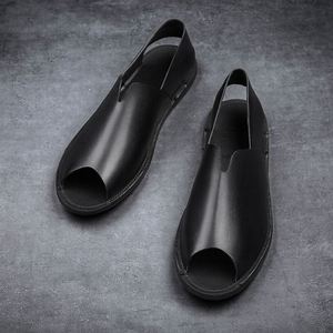Sandales décontractées pour hommes en cuir de vachette à bout ouvert, collection été 2026, best-seller |   Sandales de plage antidérapantes pour l'extérieur - Product Image 3