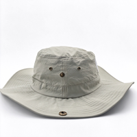Chapeau Bob Personnalisé Brodé, Chapeau de Safari à Large Bord Anti-UV avec Sangle Mentonnière pour la Pêche, la Randonnée et le Camping