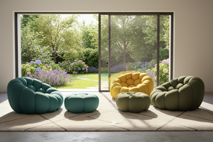 Canapé minimaliste en tissu écologique à une place, avec rembourrage compressé, pour salon, meubles <span class=keywords><strong>Roche</strong></span> Boboies, luxe CHEERMAN - Product Image 5