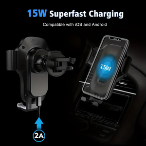 Cargador rápido inalámbrico para coche de 15W, Cargador rápido para <span class=keywords><strong>iPhone</strong></span> 16, 15, 14, 13, 12 Pro, Max, 11, XR, <span class=keywords><strong>XS</strong></span>, X, cargador de teléfono inalámbrico tipo C para coche - Product Image 3