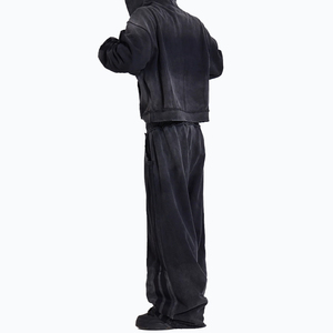 Baggy Blank Sportliche seitlich gestreifte Jogging hose Herren Acid Wash Stacked Overs ized Loose Joggers Straight Leg Raw Edge Jogging hose - Product Image 6