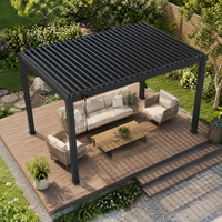 Pergola en aluminium à lames orientables manuelles, imperméable, pour jardin, patio, cour arrière, terrasse