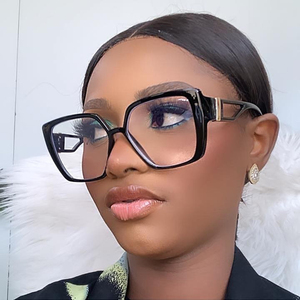 Monture <span class=keywords><strong>de</strong></span> lunettes carrée surdimensionnée pour femmes 2024, lunettes <span class=keywords><strong>de</strong></span> mode à verres transparents, grandes lunettes transparentes, montures <span class=keywords><strong>de</strong></span> lunettes pour femmes, lunettes <span class=keywords><strong>de</strong></span> soleil UV400 - Product Image 2