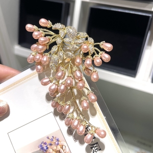 XILIANGFEIZIオリジナルデザイン高級外国貿易ホット販売天然クリスタル藤繊細なフラワーブローチ教師の日ギフト - Product Image 6