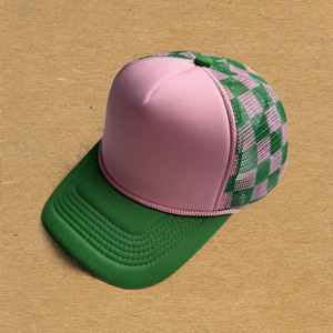 Tùy Chỉnh Chất Lượng Cao 5 Cửa Khung Bọt In Lưới Leopard Mô Hình Sao Hồng Flamingo Màu Ngọc Lam rô Trucker Hat Với Sợi Dây Thừng - Product Image 6