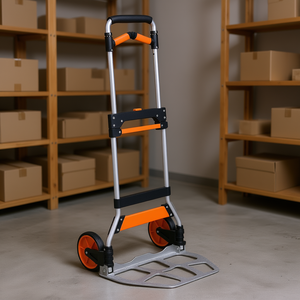 Carrello Pieghevole in Alluminio con Capacità di 135 Kg, Carrello Portatile con Manico Telescopico per Stoccaggio - Product Image 2
