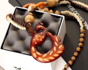 Fabrika Outlet Bohemian Vintage etnik ahşap yıldız ay uzun el yapımı mala boncuk kolye ve kadınlar için kolye bildirimi kolye - Product Image 5