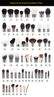Ensemble de pinceaux de maquillage YDINI Factory Direct, 11 pièces, poils synthétiques, virole en aluminium, manche en plastique, finition argent brillant, échantillon gratuit