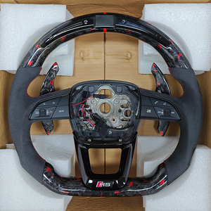 Volante Personalizado de Fibra de Carbono Forjado Rojo para <span class=keywords><strong>Audi</strong></span> Q5L Q3 Q5 Q7 Q8 A4 A5 <span class=keywords><strong>A6</strong></span> A7 C8 S5 S7 B9 B8 RS3 RS5 RS7 - Product Image 3