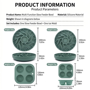 แผ่นรองเลียสำหรับสุนัขแบบ 2-in-1 พร้อมชามซิลิโคนสำหรับให้อาหารช้าแบบมีถ้วยดูด ป้องกันการสำลัก แผ่นรองให้อาหารสัตว์เลี้ยงแบบเกลียว สำหรับหน้าร้อน - Product Image 3