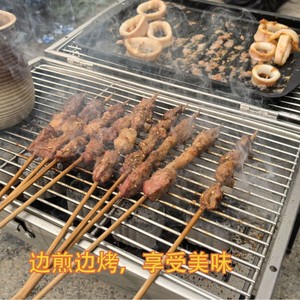 Parrilla de camping para exteriores de acero inoxidable, a carbón, de 80x40 cm, estufa portátil para barbacoa para uso en exteriores. - Product Image 2
