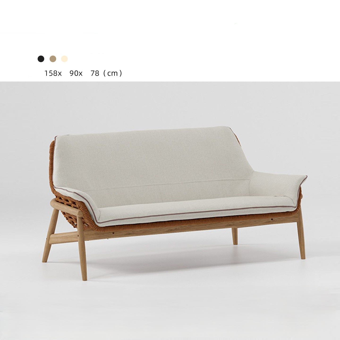 Divano doppio in teak importato
