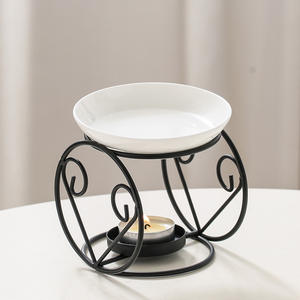 Linglong noir céramique fer aromathérapie poêle huile essentielle lampe chauffante pour usage domestique cire fusion lampe pour <span class=keywords><strong>Amazon</strong></span> étranger - Product Image 1