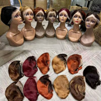 Perruque Lace Frontale 13x4 Bob Court et Coupe Pixie Courte, Cheveux Vierges à Cuticules Alignées, Sans Colle, Dentelle Suisse HD 100% Transparente