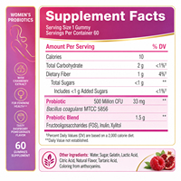 Gummies Probiotiques OLLI pour Femmes 500 Millions de UFC Extrait de Canneberge Mélange Prébiotique Soutien à la Santé Féminine Marque Privée OEM