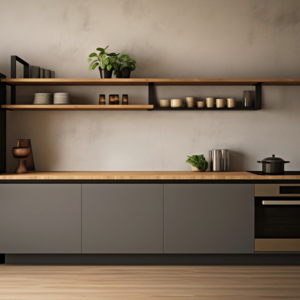 ארונות מטבח מודרניים מעץ יוקרתי עם בסיס כיור מזכוכית, עיצוב צבע מותאם אישית ידידותי לסביבה עבור וילה - Product Image 2