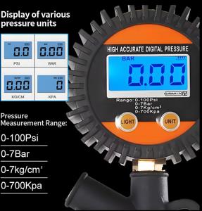 Draagbare Digitale Lcd Display Bandenmeter Auto Fiets Motor Voertuig Tester <span class=keywords><strong>Meter</strong></span> Met Luchtdruk Inflator Voor Voertuigen - Product Image 6