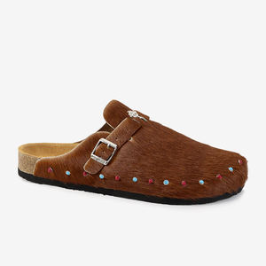Ciabatte Personalizzate Morbide e Soffici in Vera Pelliccia per Donna e Uomo, Mules Casual in Crine di Cavallo, Zoccoli con Suola in Sughero, Pantofole Stile Birkenstock con Supporto Plantare - Product Image 3