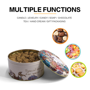 Hộp đựng bánh quy kim loại hình tròn, kích thước lớn, chất lượng thực phẩm, bán buôn JYB, dùng cho Giáng sinh - Product Image 6