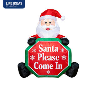 Décorations de Noël gonflables OEM de 6 pieds, Père Noël gonflable avec lumières LED intégrées pour décorations extérieures - Product Image 6