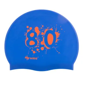 Không thấm nước silicone thời trang đầy màu sắc in biểu tượng cá nhân mũ bơi cho trẻ em