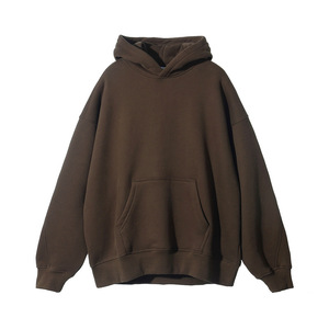 Custom Men's 100% Cotton 340 GSM Hoodie Blank Drop-Shoulder Oversized Pullover Heavyweight French Terry Hoodie - Product Image 2