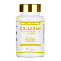 Gélules de Collagène Végétal Congelé à la Vitamine C, Marque Privée OEM, 60 Capsules, Anti-Âge, Éclaircissant pour la Peau, Complément de Beauté pour Adultes