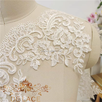 DELACE JZQ haute qualité fleur cordon broderie cils dentelle garnitures planches doux Tulle dentelle Applique pour robe de mariée