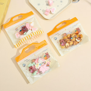 Sachet en plastique auto-scellant Kawaii avec motif animal <span class=keywords><strong>de</strong></span> dessin animé, pochette <span class=keywords><strong>de</strong></span> rangement transparente à poignée supérieure pour noix, bonbons, emballage <span class=keywords><strong>de</strong></span> cadeaux <span class=keywords><strong>de</strong></span> fête - Product Image 4