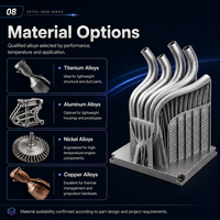 Conjunto de paletas de turbina curvas de metal impresas en 3D para rutas de flujo de alta temperatura en la industria aeroespacial