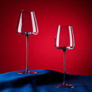 <span class=keywords><strong>Copa</strong></span> de <span class=keywords><strong>vino</strong></span> de cristal de lujo <span class=keywords><strong>con</strong></span> tallo rojo largo Diseño grande único Sin plomo - Product Image 1