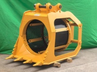 Godet de criblage hydraulique pour excavatrice de 5 à 35 tonnes, résistant à l'abrasion, avec tamis rotatif pour la séparation du sable et du gravier