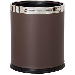 Double Layer Metal Trash Can Cylindrical <b>Large</b> Size Indoor Use Home <b>Kitchen</b> Bathroom Bedroom Hotel Fireproof - Product Image 1