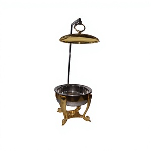 Trending Design Gold And Silver Color Chafing Dish Stainless Steel Chafing Dish With Brass <b>Stand</b> And Lid - Product Image 1