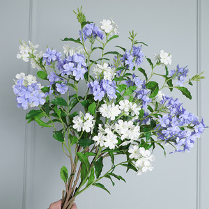 Arrangement floral artificiel Ruilisi en plumbago bleu, fleur en soie pour décoration intérieure et extérieure, mariage - Product Image 3