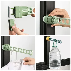Séchoir à linge pliable et portable en plastique pour cadre de fenêtre, idéal pour salle de bain et salon, support de séchage écologique pour la maison - Product Image 5
