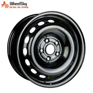 Wheelsky 675602 16x6.5 5x112 인기 디자인 블랙 5 구멍 16 인치 스틸 휠 림