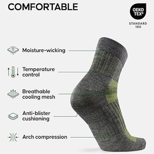 Merino <strong>Wool</strong> Hiking <strong>Socks</strong> Wholesale Cushioned Crew Work Outdoor Men Sports <strong>Socks</strong> Custom - Product Image 3