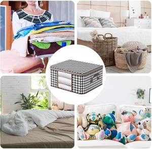 Sac de rangement en tissu 50L et 75L avec fermeture éclair, grand organisateur de garde-robe pour literie, vêtements et couettes, solution double gain de place pour placard et maison - Product Image 5