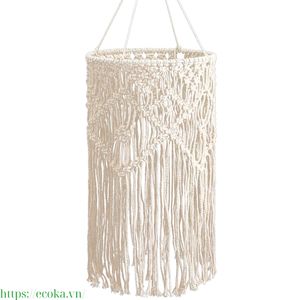 Pantalla de Lámpara de Macramé Tejida a Mano, Estilo Nórdico Bohemio, 100% Algodón Transpirable, Accesorios para Lámparas Colgantes, Precio Económico, de Vietnam - Product Image 1
