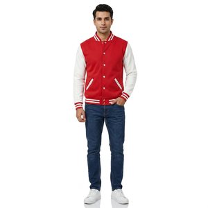 Classic Stand Collar Varsity <b>Jacket</b> Front Logo Custom OEM Embroidered <b>Baseball</b> <b>Jacket</b> <b>for</b> <b>Men</b> Women - Product Image 1