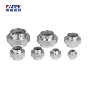 Produsen OEM SS304 316 sambungan pipa berulir baja nirkarat pipa fitting ujung berlubang soket las Union