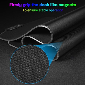 Tapis de souris RGB pour jeux - Fille anime violette aux yeux étoilés - Tapis de bureau LED XXL pour les joueurs <span class=keywords><strong>PC</strong></span> et les fans d'anime - Product Image 4