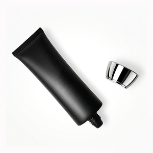Luxury Black <b>Plastic</b> Cosmetic Squeeze <b>Tube</b> with Silver Electroplated Screw Cap - Product Image 4