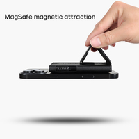 Porte-cartes de crédit magnétique MagFlip en cuir PU et métal aluminium avec logo OEM en gros, portefeuille MagSafe avec support pour l'arrière du téléphone