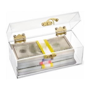 Manufacturer Personalized Custom Clear 3mm Thick for Polished Surface Acrylic Cash <b>Box</b> with <b>Lockable</b> Design - Product Image 1